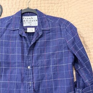 Frank & Eileen “Eileen” Navy Plaid button up Shirt